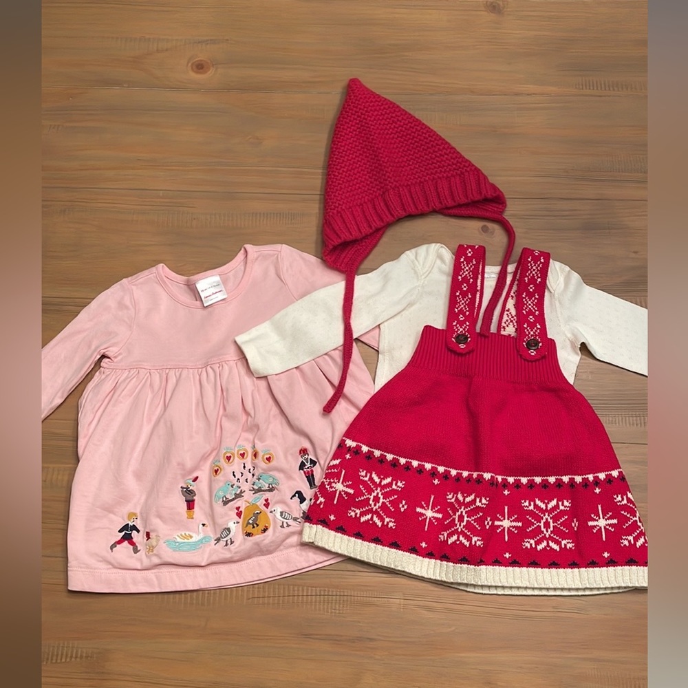 Hanna Andersson Christmas dresses girls 6-12months